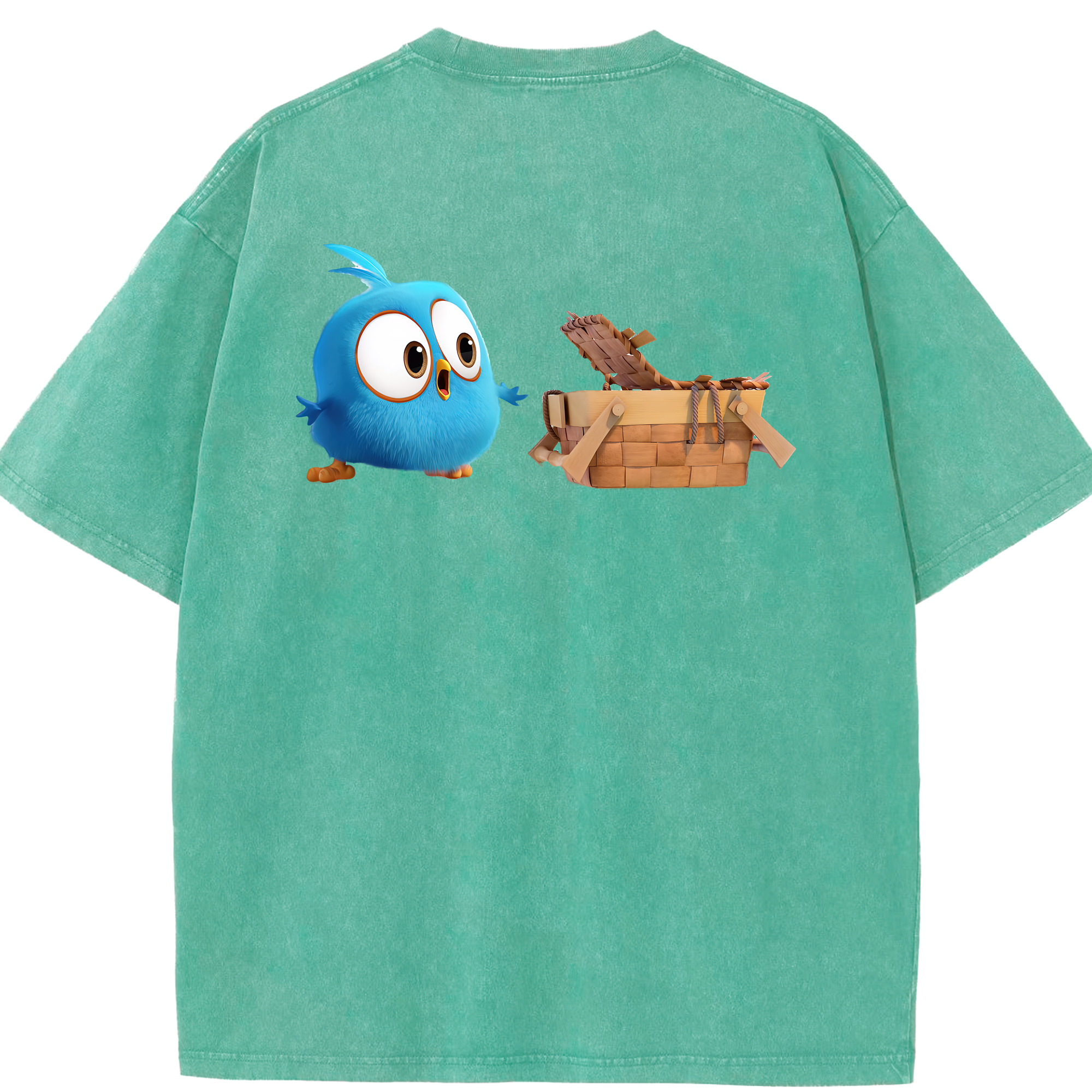 （画像用） Angry Birds アングリーバード 綿100% ヴィンテージ風 半袖Tシャツ（背面プリント）